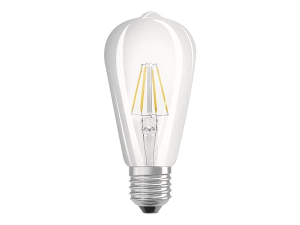OSRAM LED STAR EDISON - LED-glödlampa med filament - form: ST64 - klar finish - E27 - 6.5 W (motsvarande 60 W) - klass E - varmt vitt ljus - 2700 K