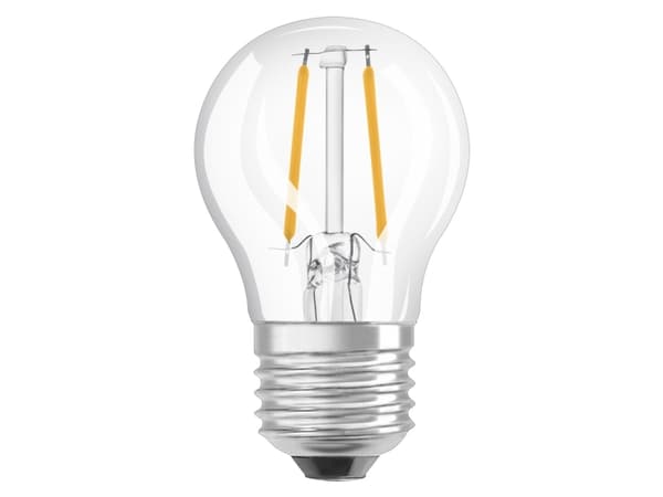 OSRAM STAR CLASSIC P - LED-filamentlyspære - form: P45 - klar finish - E27 - 4 W (ekvivalent 40 W) - klasse E - varmt hvitt lys - 2700 K
