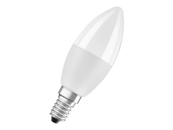 OSRAM LED STAR+ - LED-glödlampa - form: B37 - glaserad finish - E14 - 4.9 W (motsvarande 40 W) - klass F - RGB/varmt vitt ljus - 2700 K