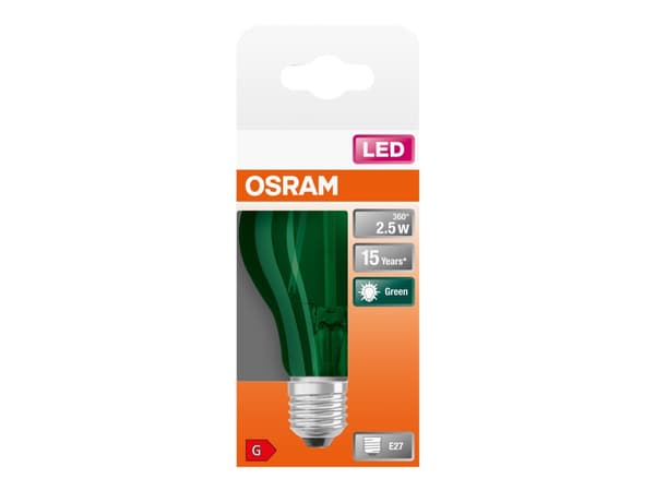 Osram STAR, 4 W, 7 W, E27, 45 lm, 15000 h, Vihreä