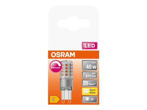 Osram SUPERSTAR, 4 W, 40 W, G9, 470 lm, 25000 h, Lämmin valkoinen