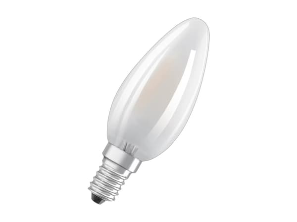 OSRAM LED STAR - LED-glödlampa med filament - form: B35 - glaserad finish - E14 - 4 W (motsvarande 40 W) - klass E - svalt vitt ljus - 4000 K