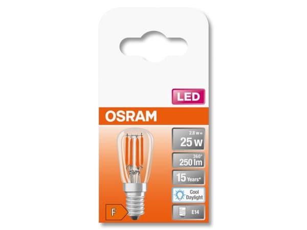 Osram STAR, 2,8 W, 25 W, E14, 250 lm, 15000 h, Viileä päivänvalo