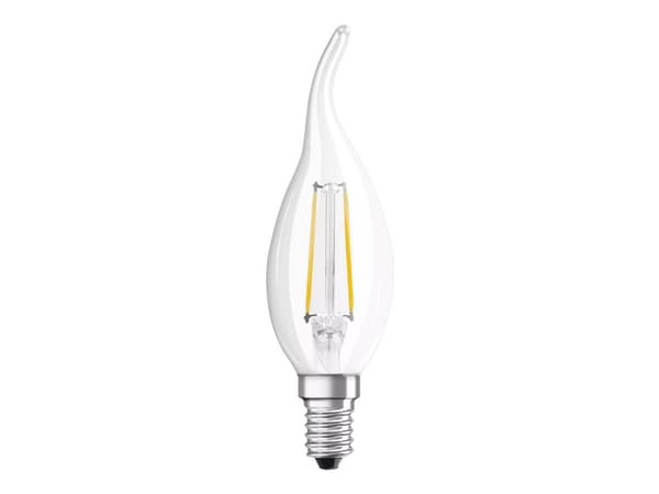OSRAM LED STAR - LED-glödlampa med filament - form: BA35 - klar finish - E14 - 2.5 W (motsvarande 25 W) - klass F - varmt vitt ljus - 2700 K