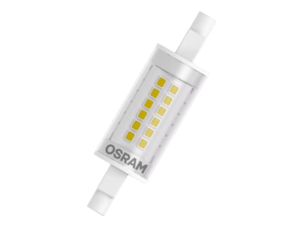 OSRAM LED SLIM LINE - LED-glödlampa - form: majs - klar finish - R7s - 7 W (motsvarande 60 W) - klass E - varmt vitt ljus - 2700 K