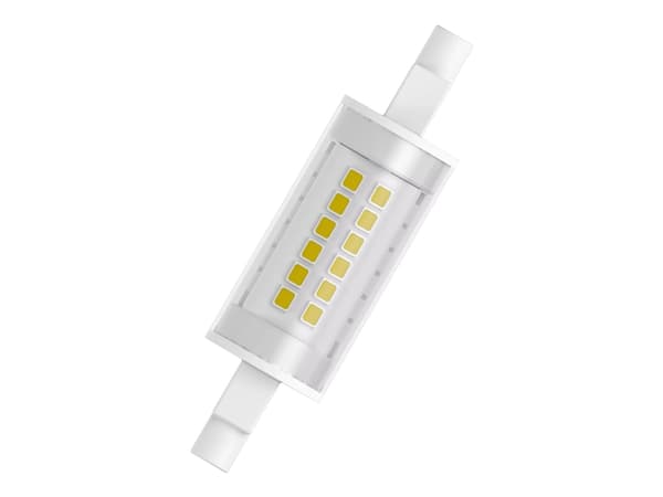 OSRAM LED SLIM LINE - LED-glödlampa - form: majs - klar finish - R7s - 7 W (motsvarande 60 W) - klass E - varmt vitt ljus - 2700 K