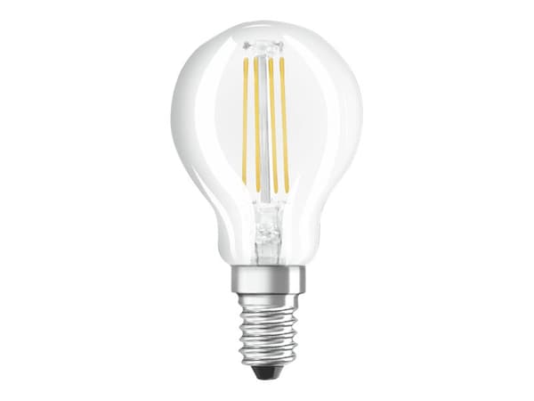 OSRAM LED THREE STEP CLASSIC P - LED-glödlampa - form: P40 - klar finish - E14 - 4 W (motsvarande 40 W) - klass E - varmt vitt ljus - 2700 K