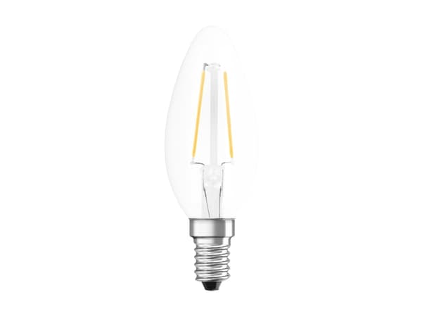 OSRAM LED STAR - LED-glödlampa med filament - form: B35 - klar finish - E14 - 1.5 W (motsvarande 15 W) - klass F - varmt vitt ljus - 2700 K