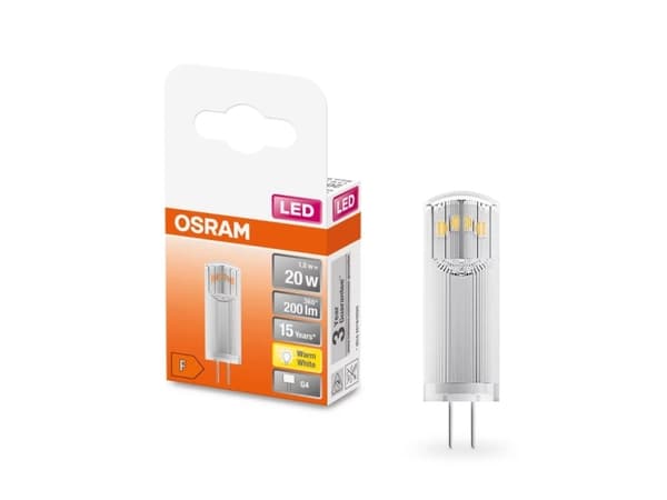 Osram 4058075449800, 1.8 W, 20 W, G4, 200 lm, 15000 t, Varm hvid