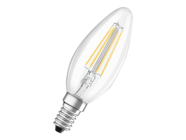 OSRAM LED SUPERSTAR - LED-glödlampa med filament - form: B35 - klar finish - E14 - 4.8 W (motsvarande 40 W) - klass F - varmt vitt ljus - 2700 K