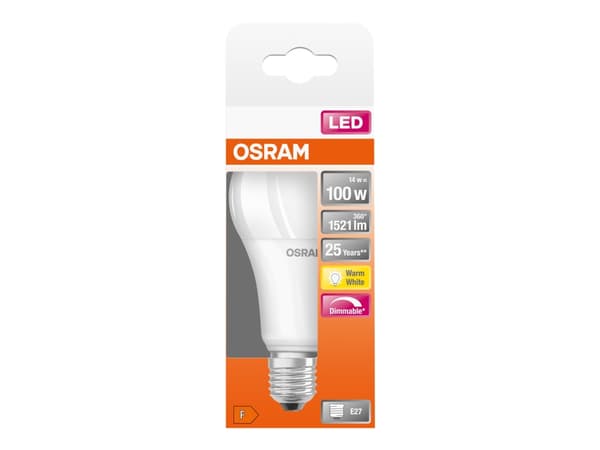 OSRAM LED SUPERSTAR CLASSIC A - LED-lamppu - muoto: A60 - E27 - 14 W (vastaa 100 W) - luokka F - lämpimän valkoinen valo - 2700 K