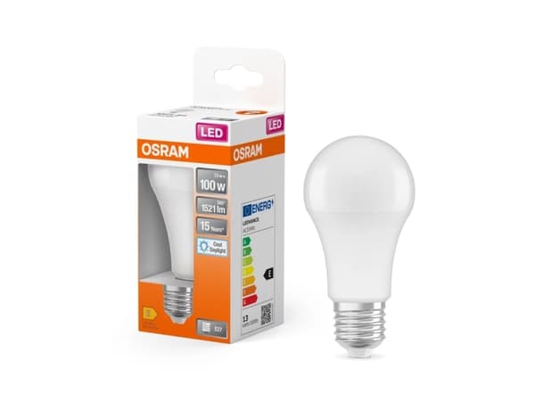 OSRAM LED STAR - LED-lyspære - form: A60 - mattslipt finish - E27 - 13 W (ekvivalent 100 W) - klasse F - kjølig dagslys - 6500 K