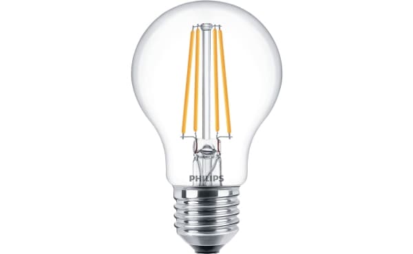 Philips - LED-filamentlyspære - form: A60 - klar finish - E27 - 7 W (ekvivalent 60 W) - klasse E - varmt hvitt lys - 2700 K (en pakke 3)