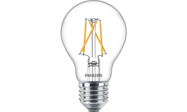 Philips LED Classic - LED-glödlampa med filament - form: A60 - E27 - 7.5 W (motsvarande 60 W) - klass F - varmvitt/flammljus - 2200/2500/2700 K - tra