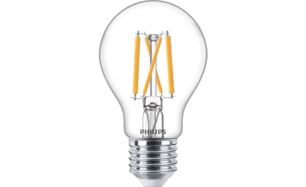 Philips - LED-glödlampa med filament - form: A60 - klar finish - E27 - 3.4 W (motsvarande 40 W) - klass D - varmt vitt ljus - 2700 K