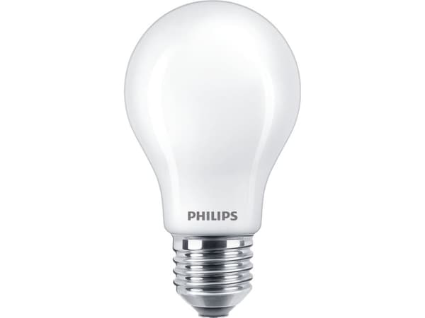 Philips LED Classic - LED-glödlampa - form: A60 - glaserad finish - E27 - 7.5 W (motsvarande 60 W) - klass F - varmvitt/flammljus - 2200/2500/2700 K