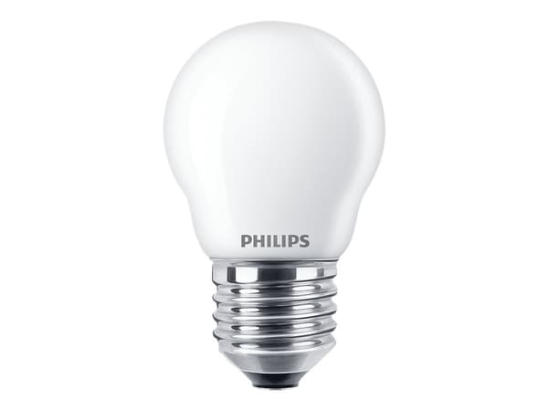 Philips LED Classic - LED-glödlampa - form: P45 - E27 - 4.3 W (motsvarande 40 W) - klass F - varmt vitt ljus - 2700 K