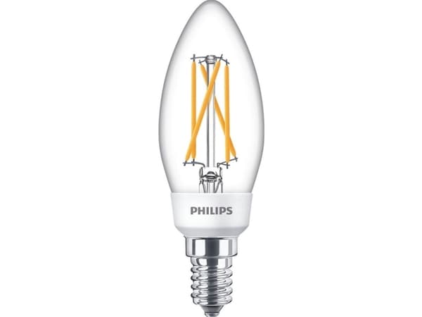 Philips SceneSwitch - LED-glödlampa - form: päron - E14 - 5 W (motsvarande 40 W) - klass F - varmvitt/flammljus - 2200/2500/2700 K