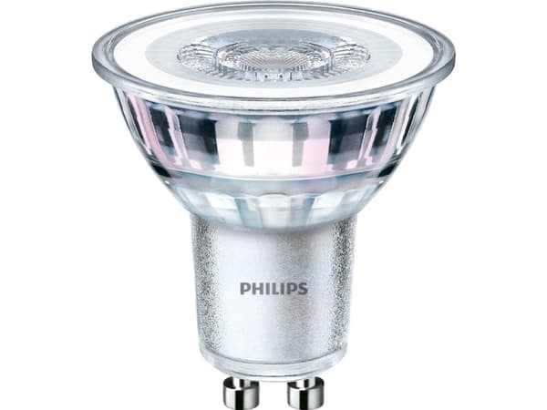 Philips - LED-spotlight - GU10 - 4.6 W (motsvarande 50 W) - klass F - varmt vitt ljus - 2700 K (paket om 2)
