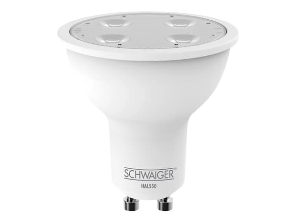 Schwaiger - LED-spotlight - GU10 - 6 W (motsvarande 50 W) - klass G - RGBW-lampa - 1800-6500 K - vit