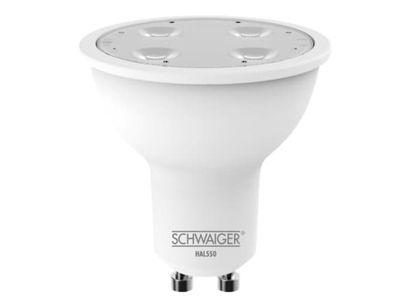Schwaiger - LED-spotlight - GU10 - 6 W (motsvarande 50 W) - klass G - RGBW-lampa - 1800-6500 K - vit