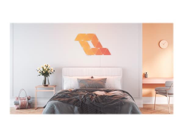 Nanoleaf Shapes Smarter Kit - Trådlös belysningsuppsättning - LED x 9 - 1.7 W - 16 miljoner färger - 1200-6500 K - triangel