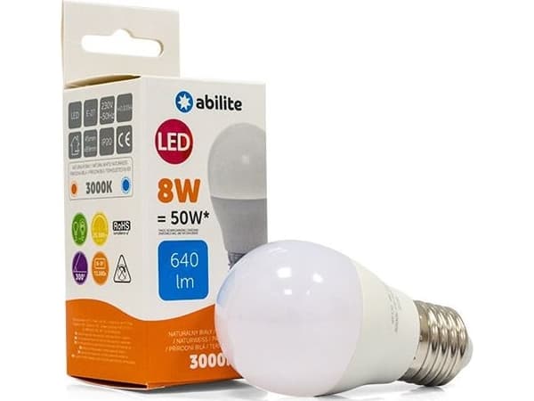 Abilite LED-LAMPPU ABILITE MILK BALL HEAT E27 8W/230V 640LM G45