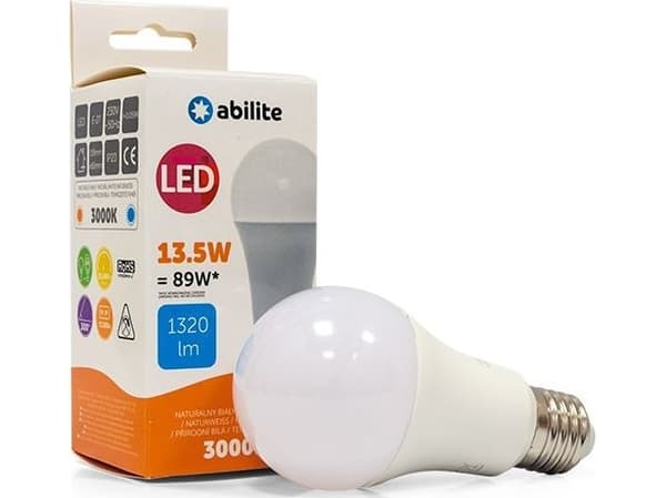 Abilite LED-LAMPPU ABILITE CLASSIC MILK B. WARM E27 13.5W/230V 1320LM A60