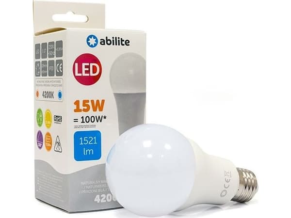Abilite LED ABILITE CLASSIC B.NEUTRAL E27 15W/230V 1521LM A65 glödlampa