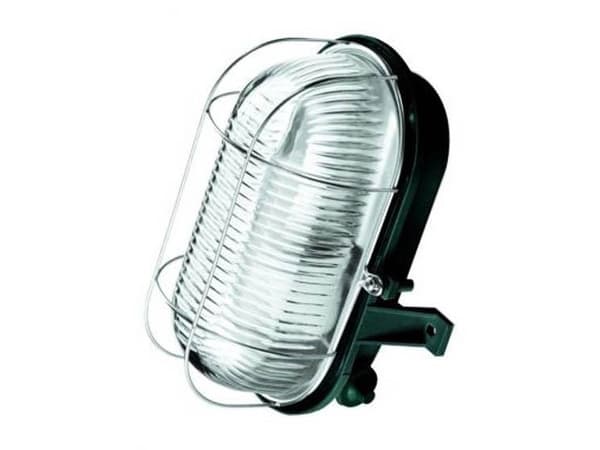 Bulkhead lampa vägg- och takarmatur 60W, klar skärm, grå - STANDARD