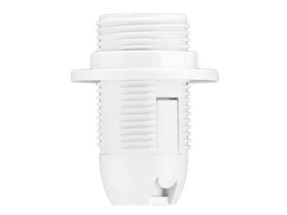 Lampeholder E14 - 1 termoplast sort med krage D.3027