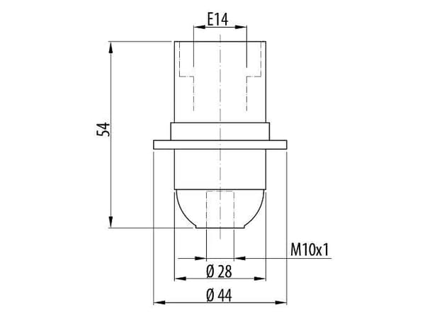 E14 - 1 termoplastisk vit sockel med fläns D.3027B