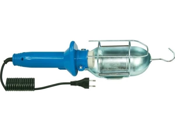 Pawbol Verkstedarmatur 60W E27 blå /H05RN-F 2x0,75 5m/ IP20 D.3031G