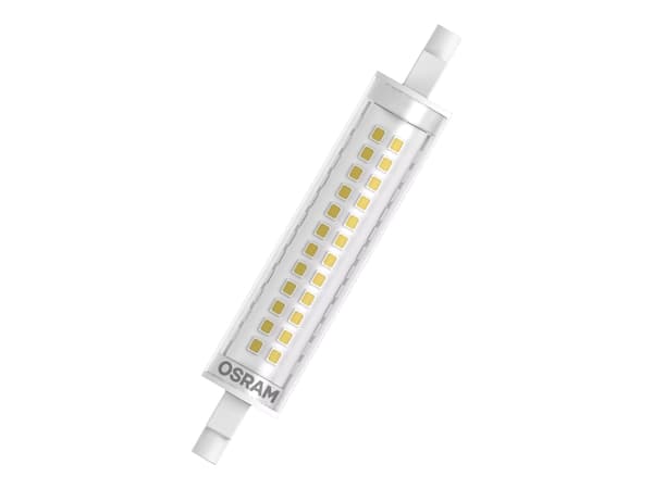 OSRAM LED SLIM LINE - LED-glödlampa - form: majs - klar finish - R7s - 12 W (motsvarande 100 W) - klass E - varmt vitt ljus - 2700 K