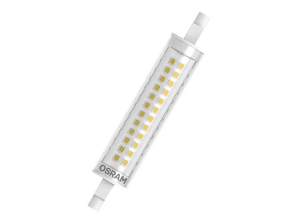 OSRAM LED SLIM LINE - LED-glödlampa - form: majs - klar finish - R7s - 12 W (motsvarande 100 W) - klass E - varmt vitt ljus - 2700 K
