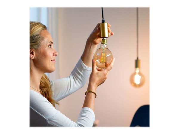 WiZ Filament-pallolamppu amber 6,7 W (vastaa 50 W) G95 E27, Älylamppu, Wi-Fi, Kulta, E27, Multi, 2000 K