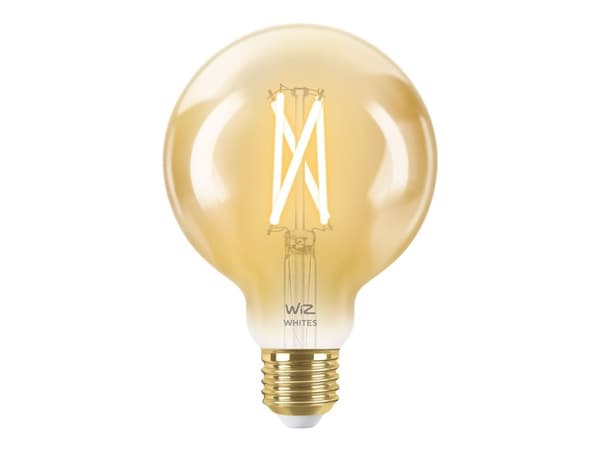 WiZ Filament-pallolamppu amber 6,7 W (vastaa 50 W) G95 E27, Älylamppu, Wi-Fi, Kulta, E27, Multi, 2000 K