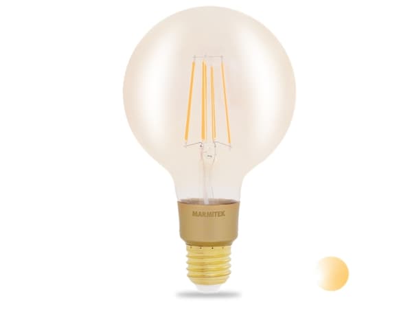 Marmitek Smart me Smart comfort Glow LI - LED-filamentlyspære - form: G95 - E27 - 6 W (ekvivalent 40 W) - klasse E - varmt hvitt lys - 2500 K