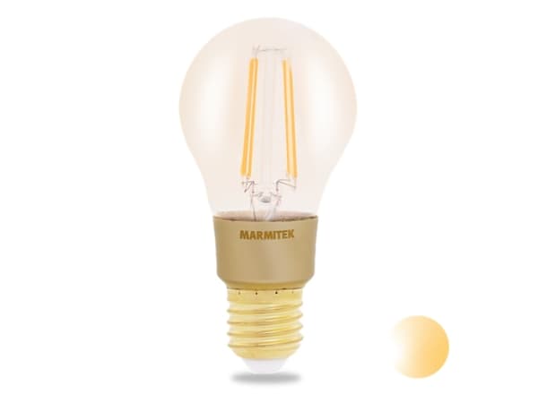 Marmitek Smart me Smart comfort Glow MI - LED-glödlampa med filament - form: A60 - E27 - 6 W (motsvarande 40 W) - klass E - varmt vitt ljus - 2500 K