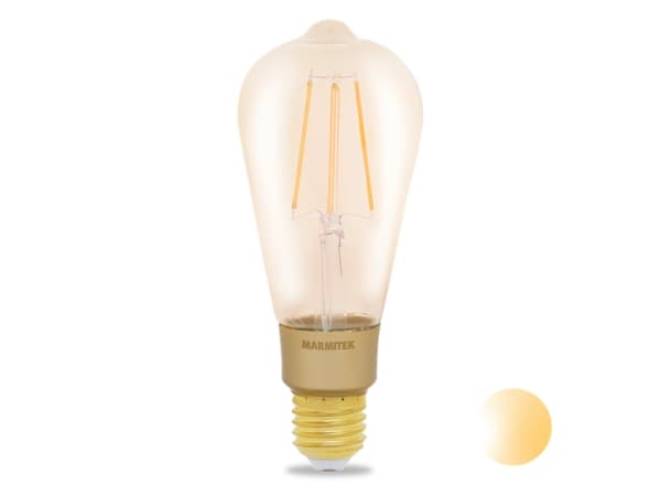Marmitek Smart me Smart comfort Glow XLI - LED-glödlampa med filament - form: ST64 - E27 - 6 W (motsvarande 40 W) - klass E - varmt vitt ljus - 2500