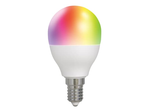 DELTACO SMART HOME - LED-glödlampa - E14 - 5 W (motsvarande 40 W) - klass F - RGB/varmt till kallt vitt ljus - 2700-6500 K