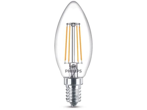 Philips Kynttilälamppu ja Lustre, 4 W, 40 W, E14, 470 lm, 15000 h, Lämmin valkoinen