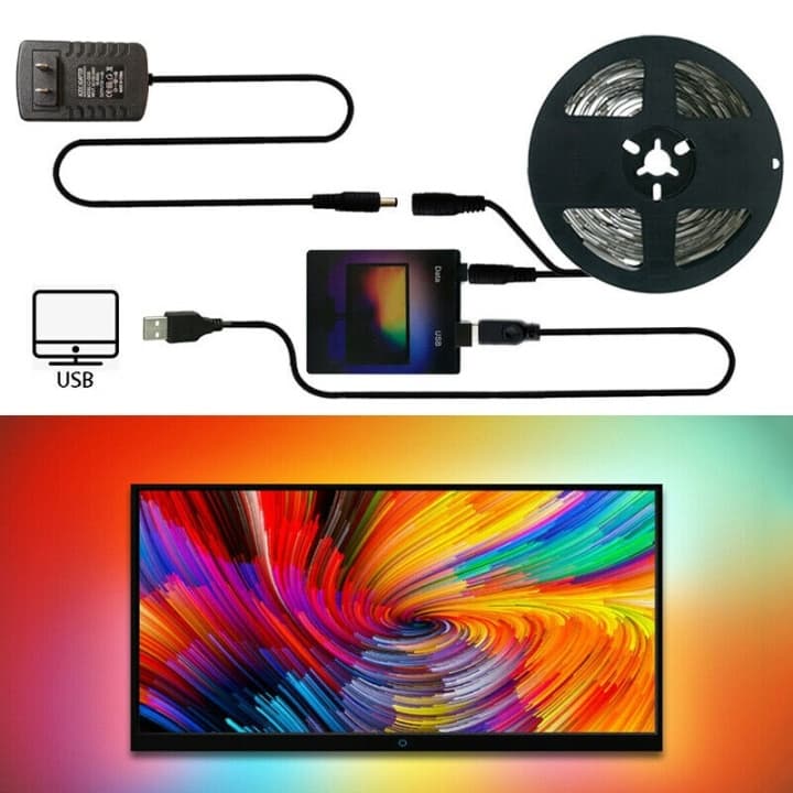 Bakgrundsbelysning till skärm - LED-strip 2m med Ambilight