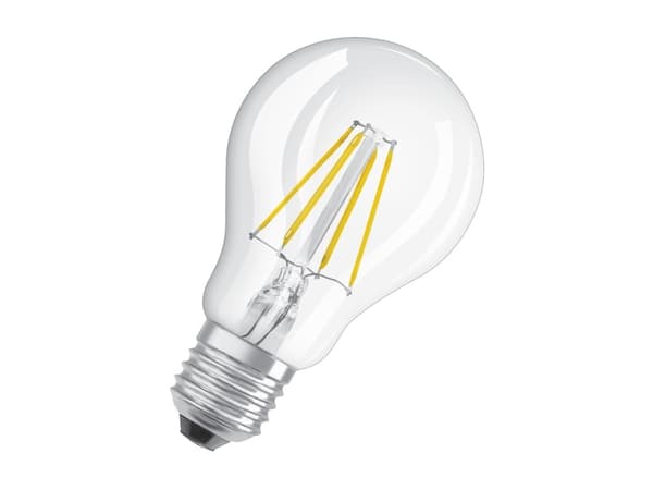OSRAM VALUE - LED-glödlampa med filament - form: A60 - klar finish - E27 - 4 W (motsvarande 40 W) - klass E - varmt vitt ljus - 2700 K