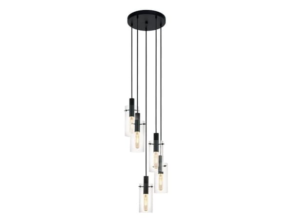 EGLO 97368, Svart, Transparent, Glas, Stål, Glas, Rund, I