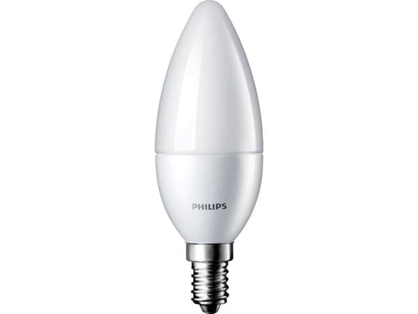 Philips CorePro LEDcandle - LED-glödlampa - form: B35 - glaserad finish - E14 - 4 W (motsvarande 25 W) - klass A+ - varmt vitt ljus - 2700 K