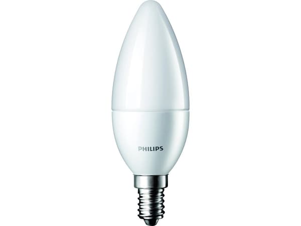 Philips CorePro LEDcandle - LED-glödlampa - form: B35 - glaserad finish - E14 - 4 W (motsvarande 25 W) - klass A+ - varmt vitt ljus - 2700 K