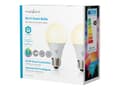 Miniatyrbild 1 av 5: Nedis Wi-Fi Smart - LED-glödlampa - form: A60 - E27 - 6 W (motsvarande 40 W) - klass G - RGB/varmt vitt/vitt ljus - 2700 K (paket om 2)
