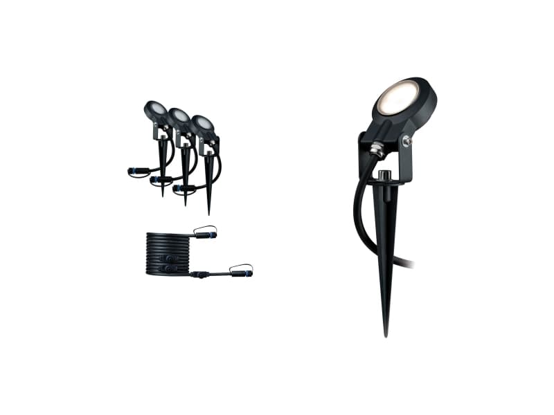 Paulmann Plug & Shine, Markbelysning utomhus, Antracit, Gjuten aluminium, IP67, Trädgård, 6 W