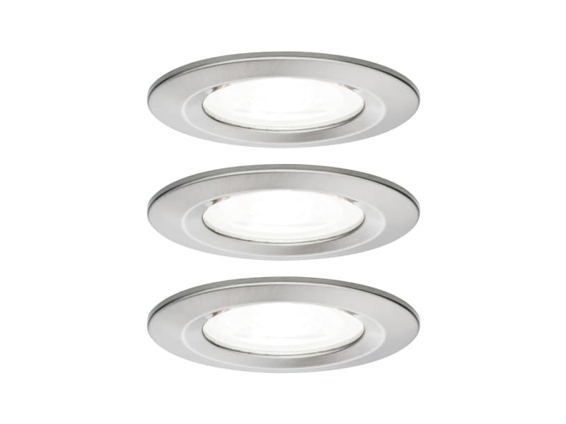 Paulmann Nova, Nedtryckbar spotlight, Glödlampan/-lamporna kan inte bytas ut, 6,5 W, 4000 K, 450 LM, Rostfritt stål